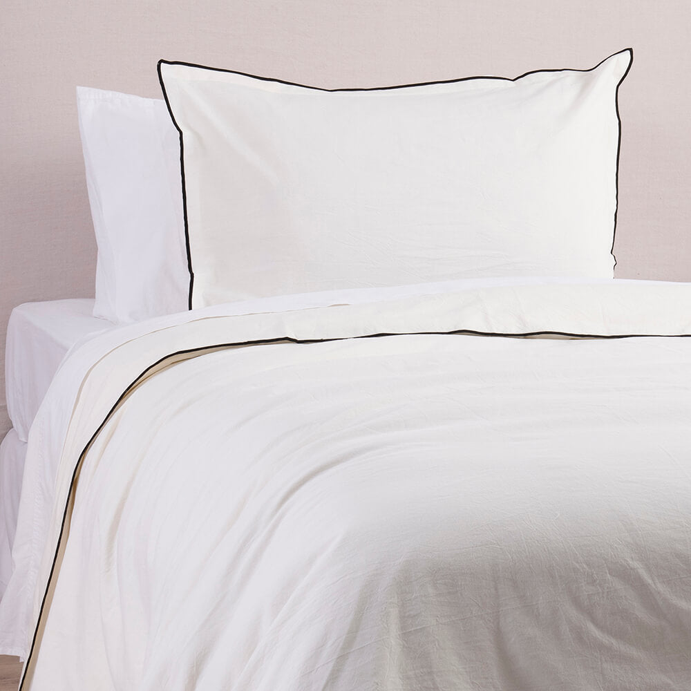 Funda Plumón Frame 1.5 Plazas Crudo