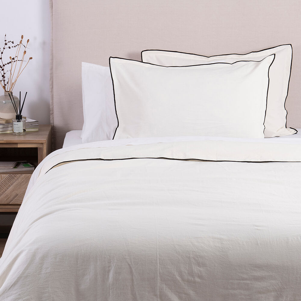 Funda Plumón Frame 1.5 Plazas Crudo