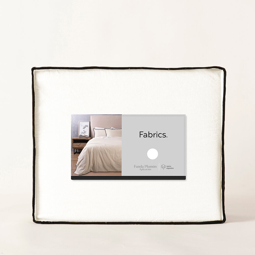 Funda Plumón Frame 1.5 Plazas Crudo