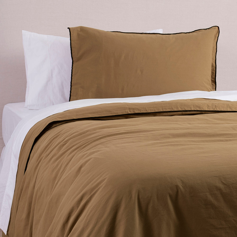 Funda Plumón Frame 1.5 Plazas Ocre