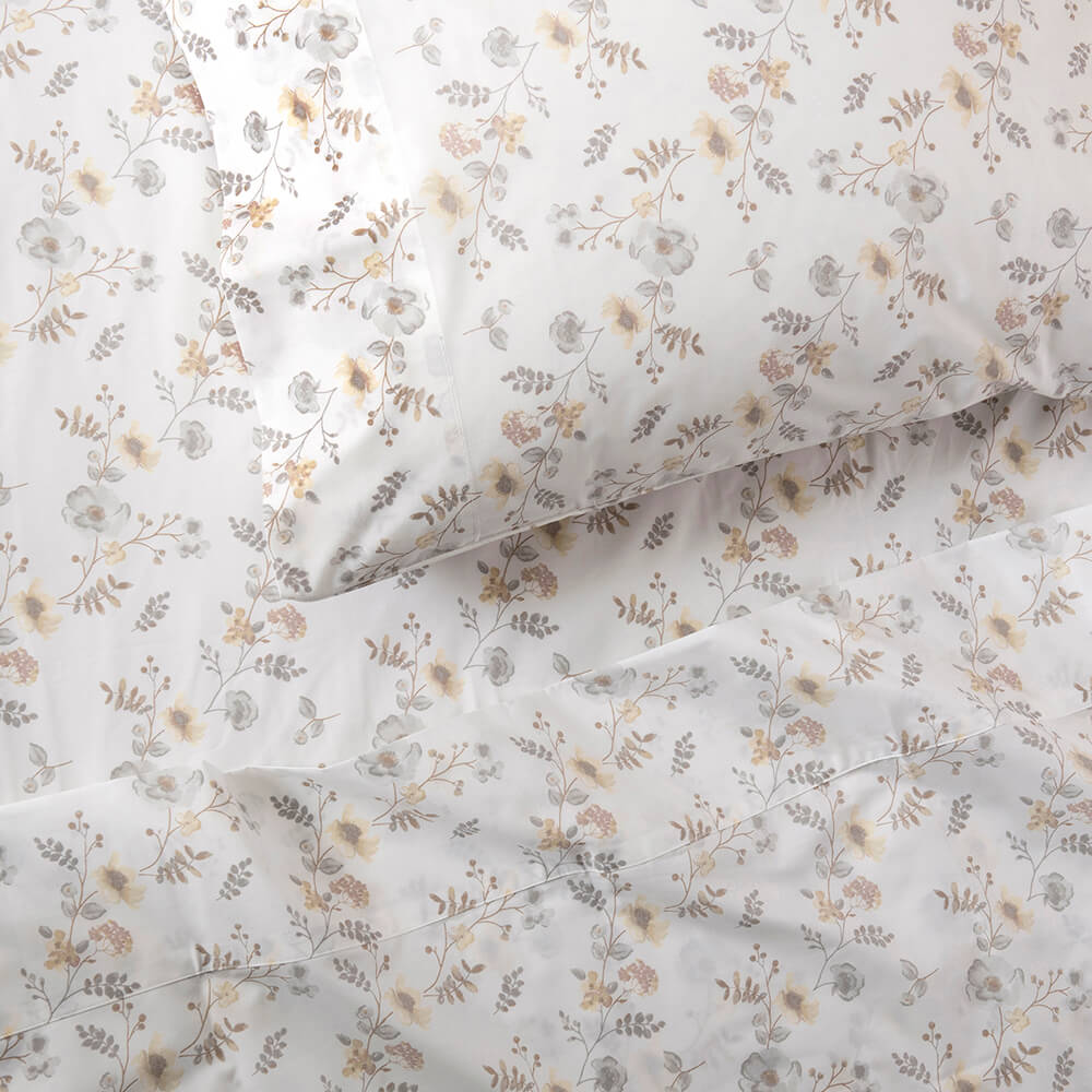 Sábana 200 Hilos Estampadas Bouquet King Rosa