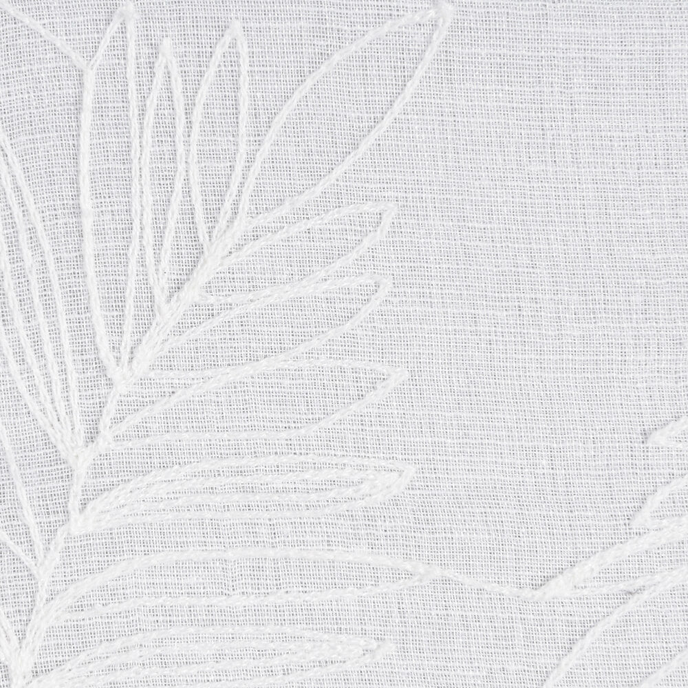 Gasa Doble Bordada Hojas Crudo