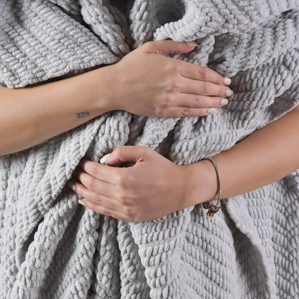 Manta Chunky Zigzag Perla