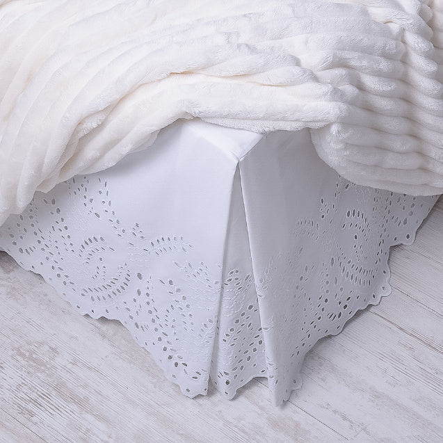 Faldón 200 Hilos Broderie Sofía 1.5 Plazas Blanco