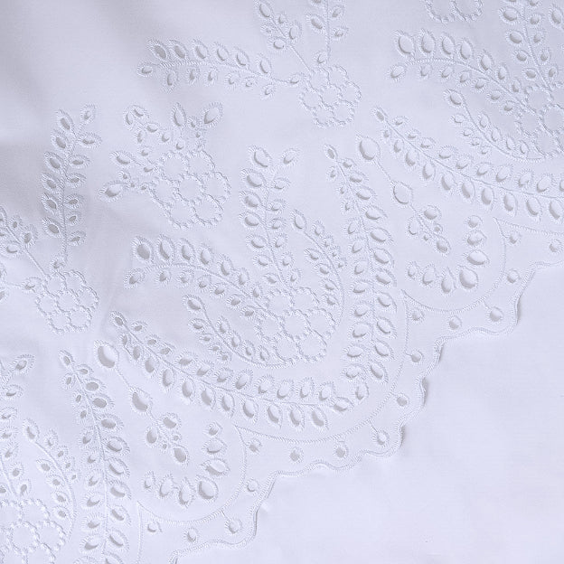 Faldón 200 Hilos Broderie Sofía 1.5 Plazas Blanco