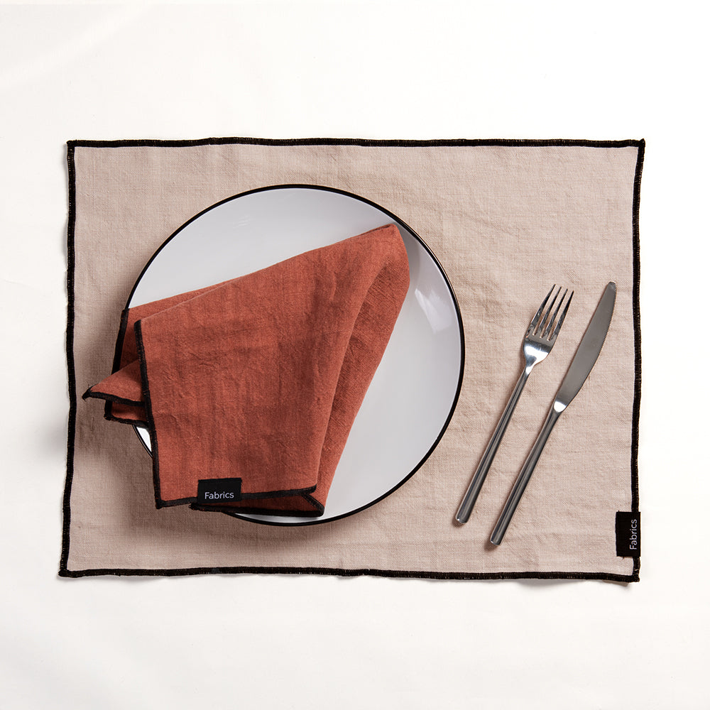 Individual Lino Isa 35x45cm Natural