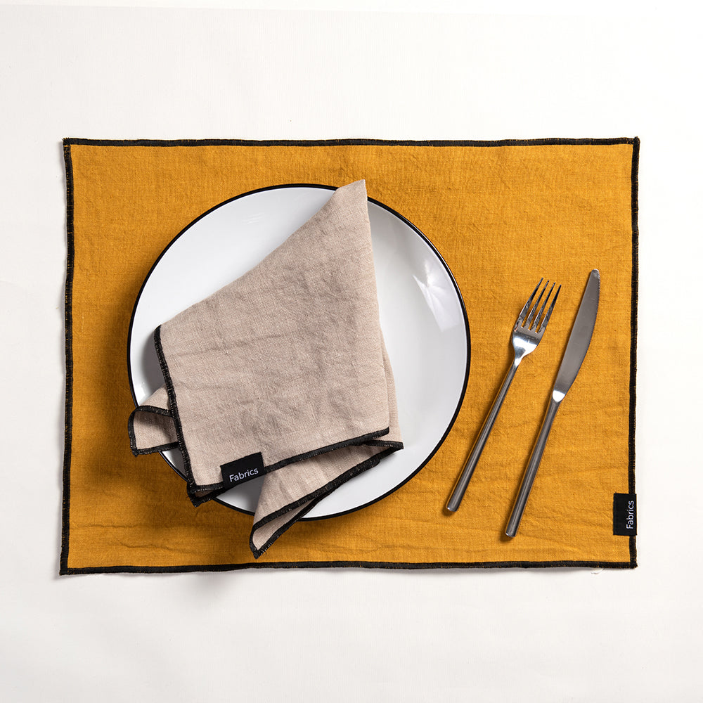 Individual Lino Isa 35x45cm Amarillo