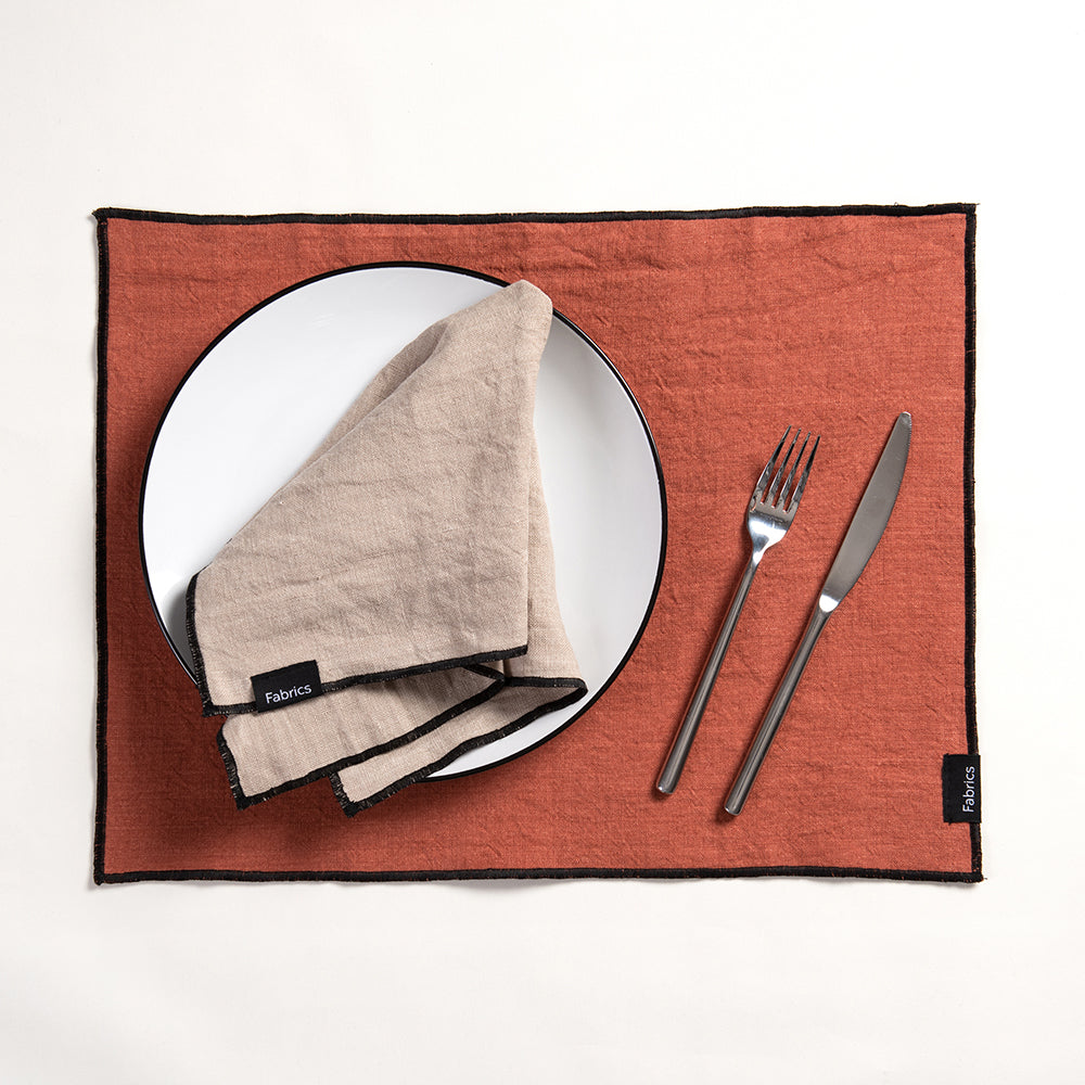 Individual Lino Isa 35x45cm Terracota