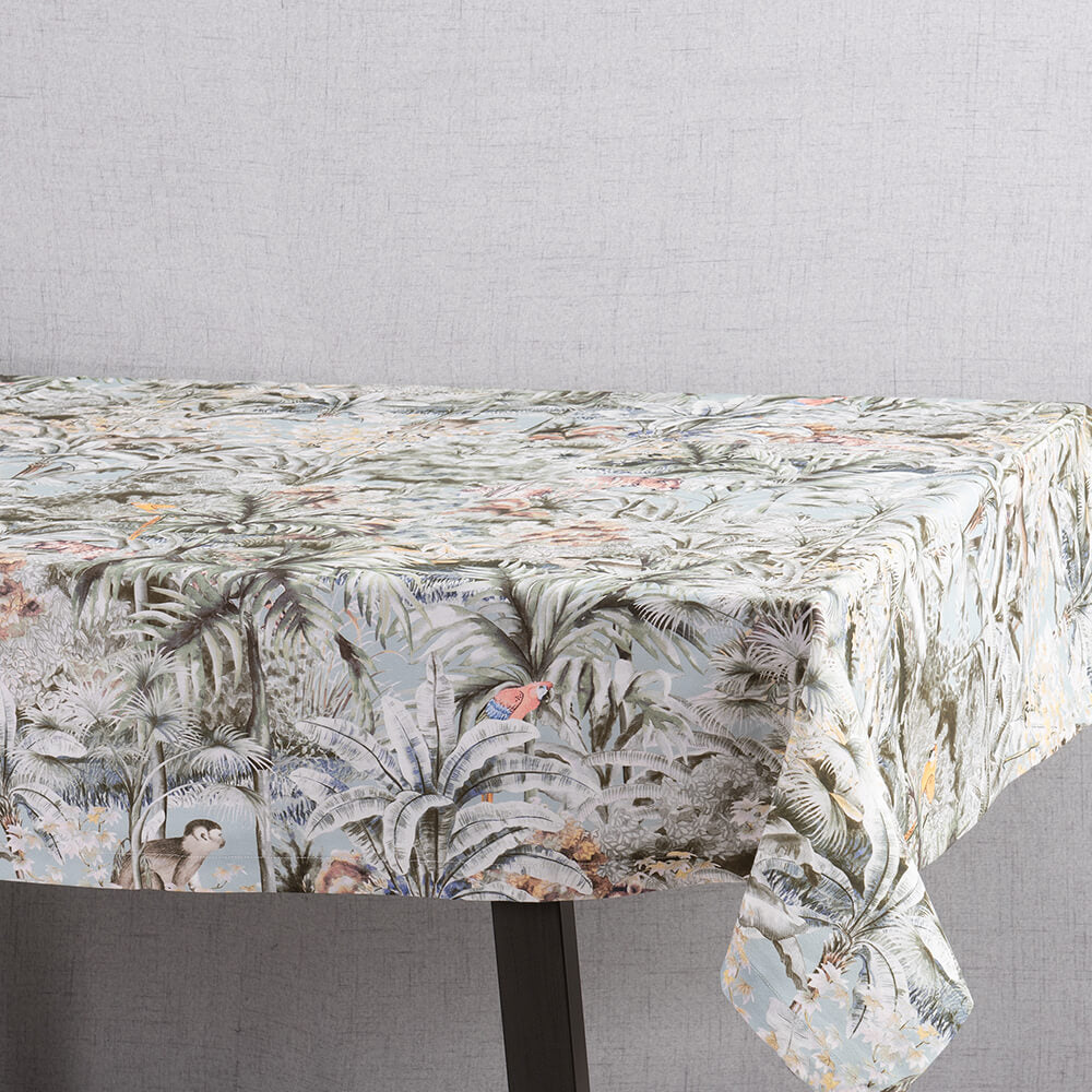 Mantel Estampado Monkey Forest Celeste