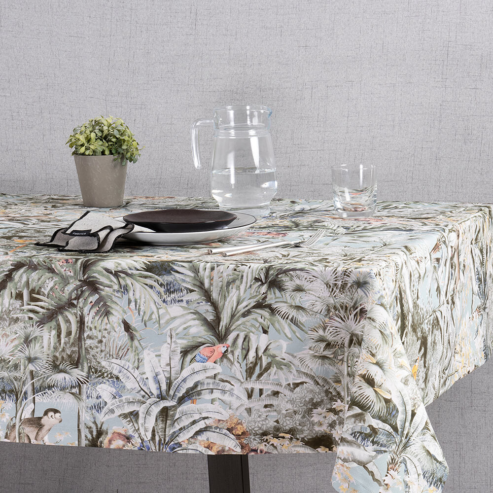 Mantel Estampado Monkey Forest Celeste