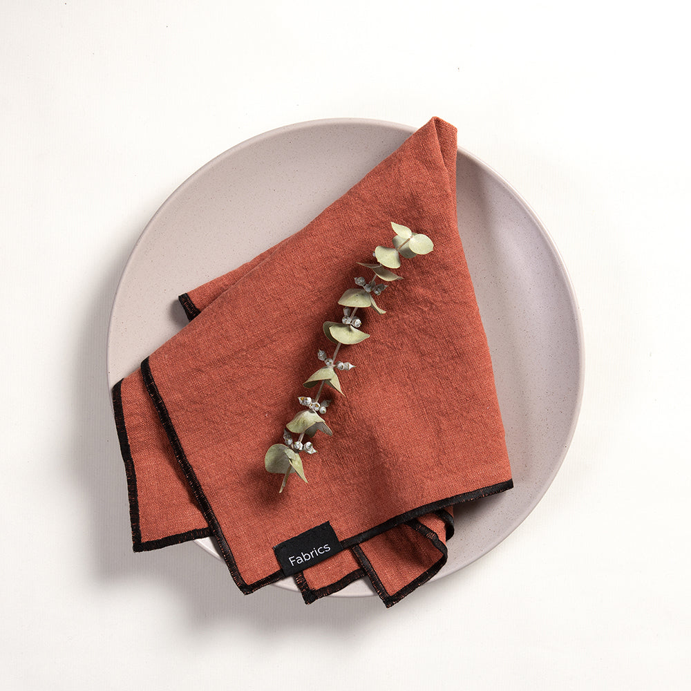 Servilleta Lino Isa 40x40cm Terracota