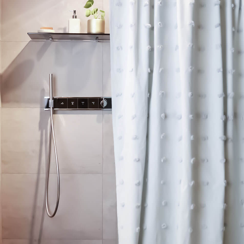 Cortina Baño Dots Gris